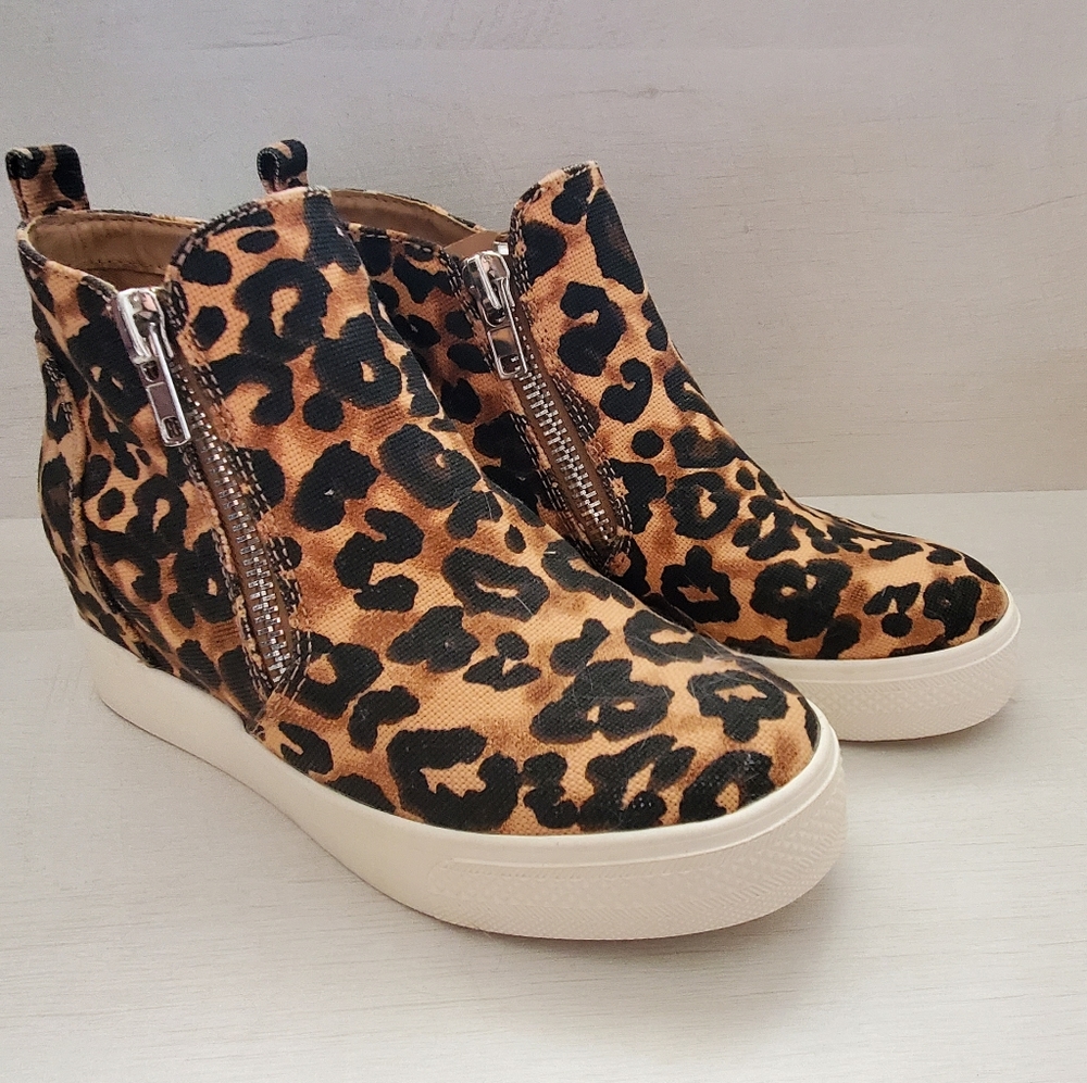 Steve Madden Leopard Canvas High Tops